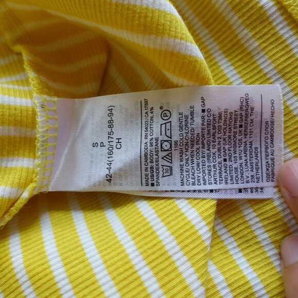 BR Banana Republic "the 90s tank" yellow stripe ribbed tank top S SM Small - Picture 10 of 11